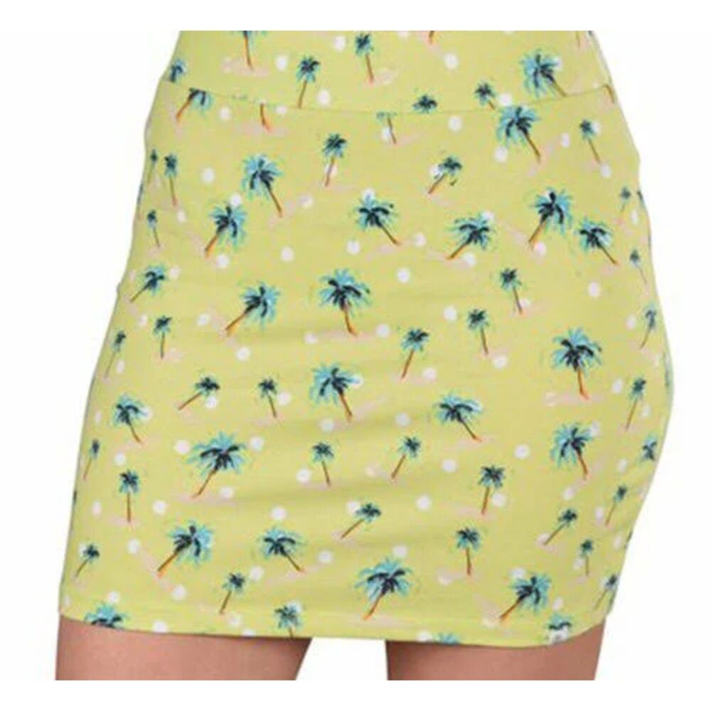 ELEMENT - Tropical Palm Tree Vacation Stretch Mini Skirt